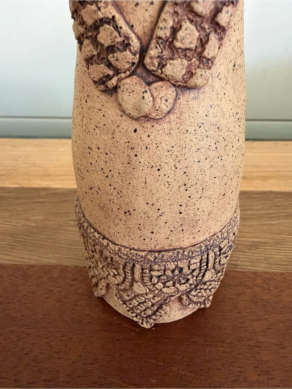 Vintage 1970s Pottery Girl Candle Holder Bud Vase